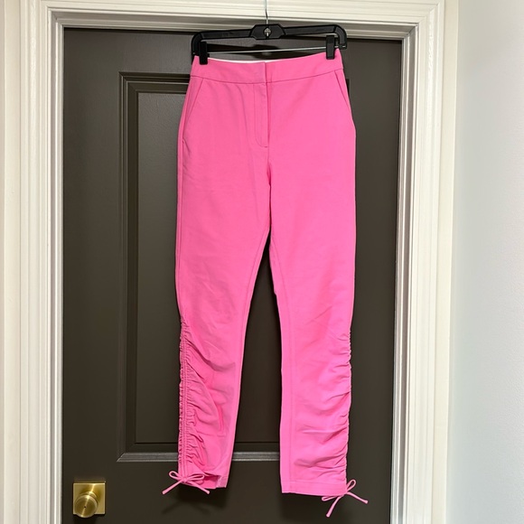 Derek Lam Crosby Camryn pink Ruched Pants 2 - Picture 2 of 7